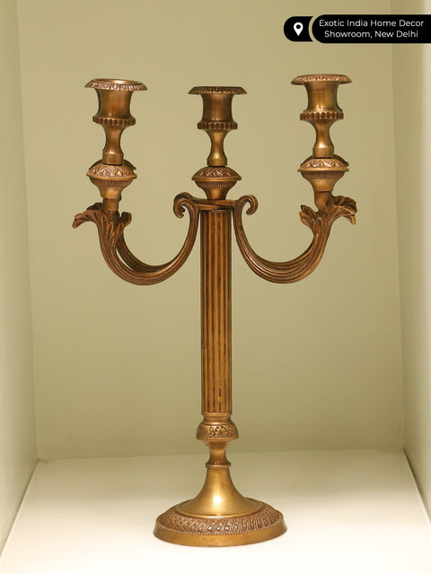 14" Vintage Style Candelabra in Brass