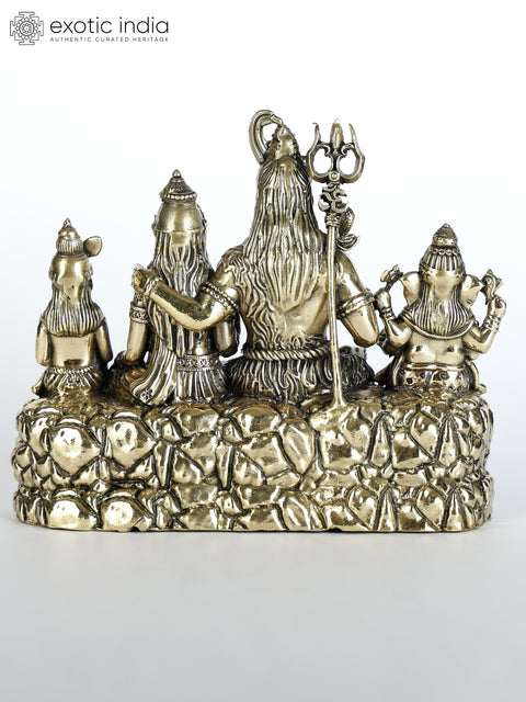 Superfine Small Lord Shiva Family in Blessing Gesture | Brass Statue