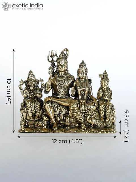 Superfine Small Lord Shiva Family in Blessing Gesture | Brass Statue