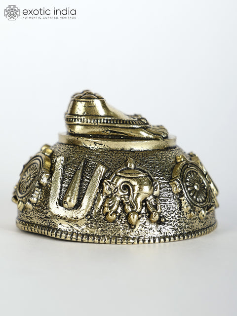 2" Small Superfine Vishnu (Perumal) Charan Paduka in Brass