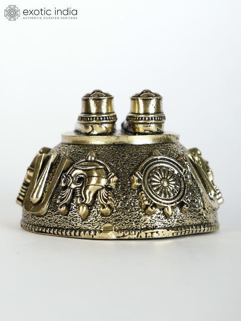 2" Small Superfine Vishnu (Perumal) Charan Paduka in Brass
