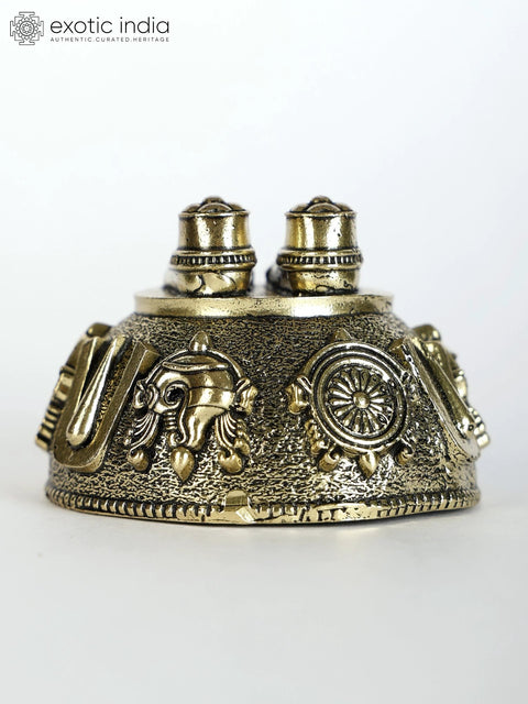 2" Small Superfine Vishnu (Perumal) Charan Paduka in Brass