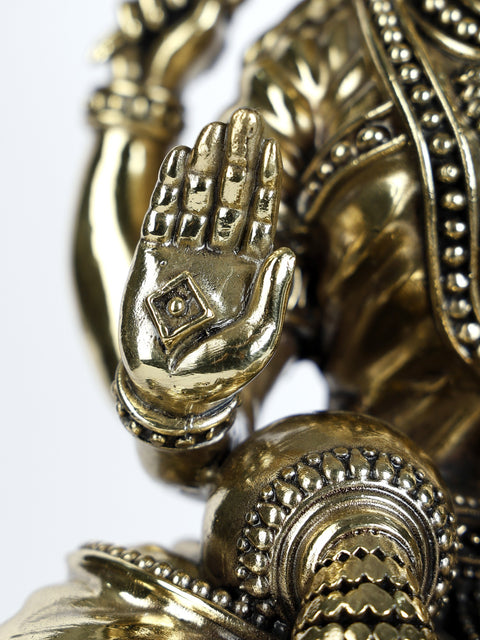 12" Superfine Blessing Goddess Lakshmi Brass Statue Seated on Lotus