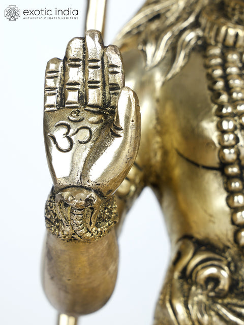14" Sitting Lord Shiva in Blessing Gesture | Brass Statue