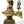 3" Small Brass Nandi Mukh Shivalinga with Protecting Naag and Trishul
