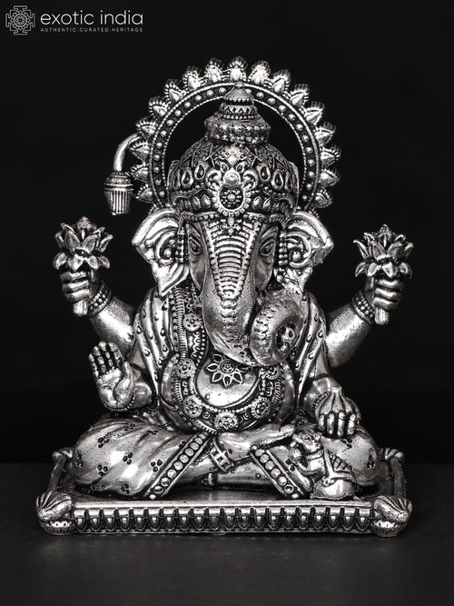 Small Superfine Ganesha Brass Statue Blessing Gesture Good Luck
