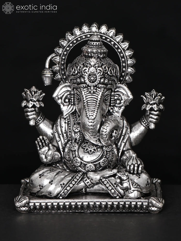 Small Superfine Ganesha Brass Statue Blessing Gesture Good Luck