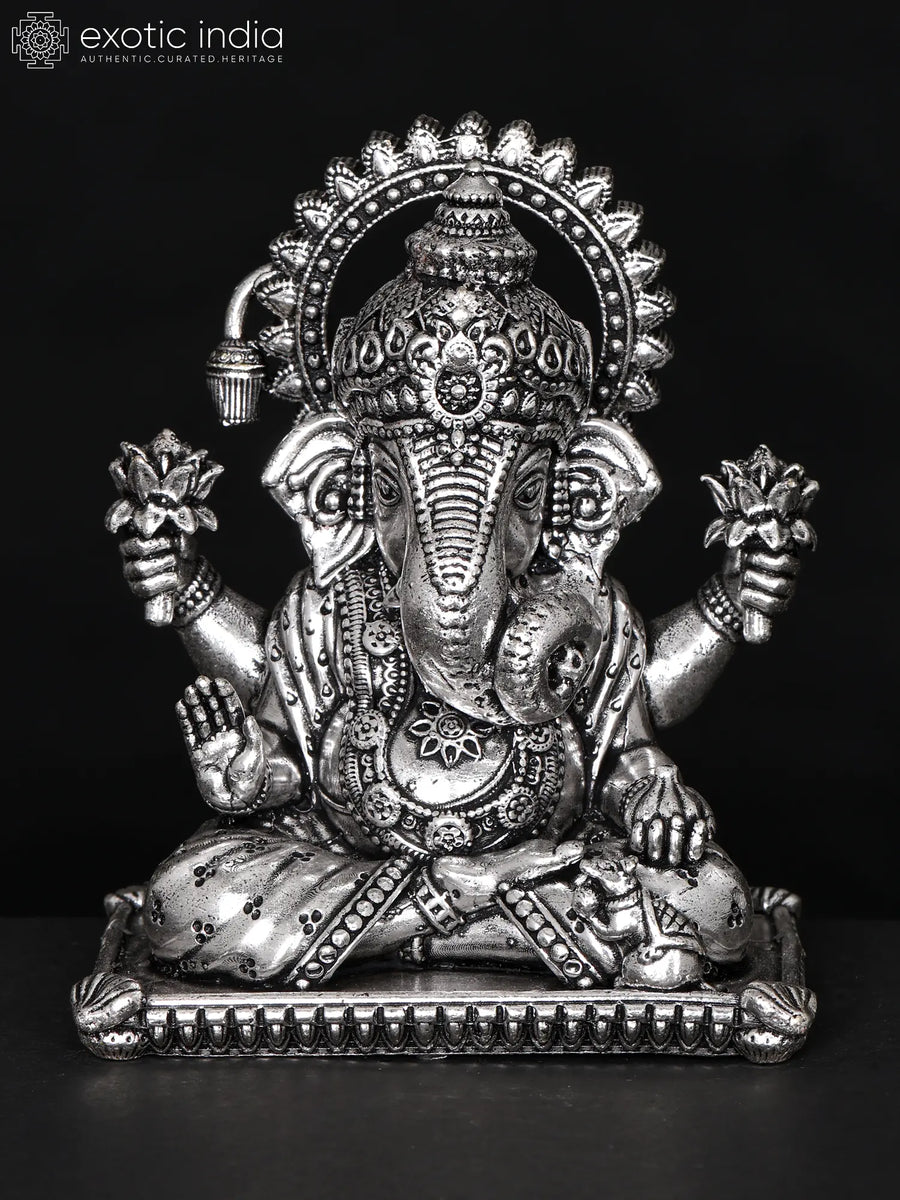 Small Superfine Ganesha Brass Statue Blessing Gesture Good Luck