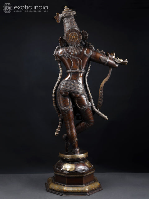 45" Large Tribhanga Murari Krishna | Brass Statue