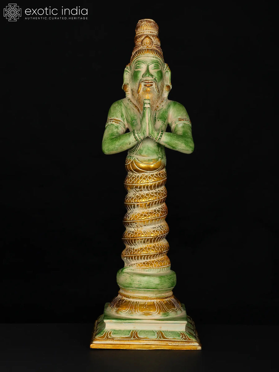 17" Sage Patanjali Brass Handmade Statue