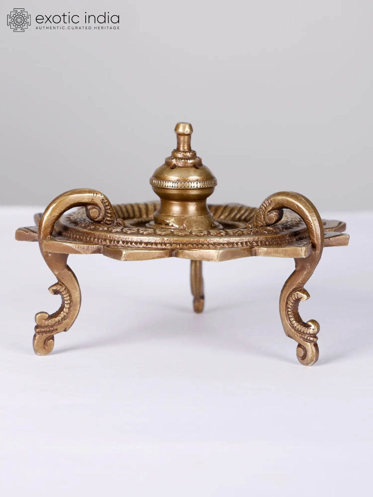 5" Lotus Design Brass Dhoop Dani