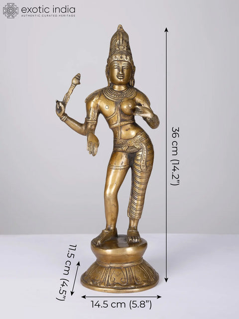 14" Ardhanarishvara (Shiva-Shakti) | Brass Statue