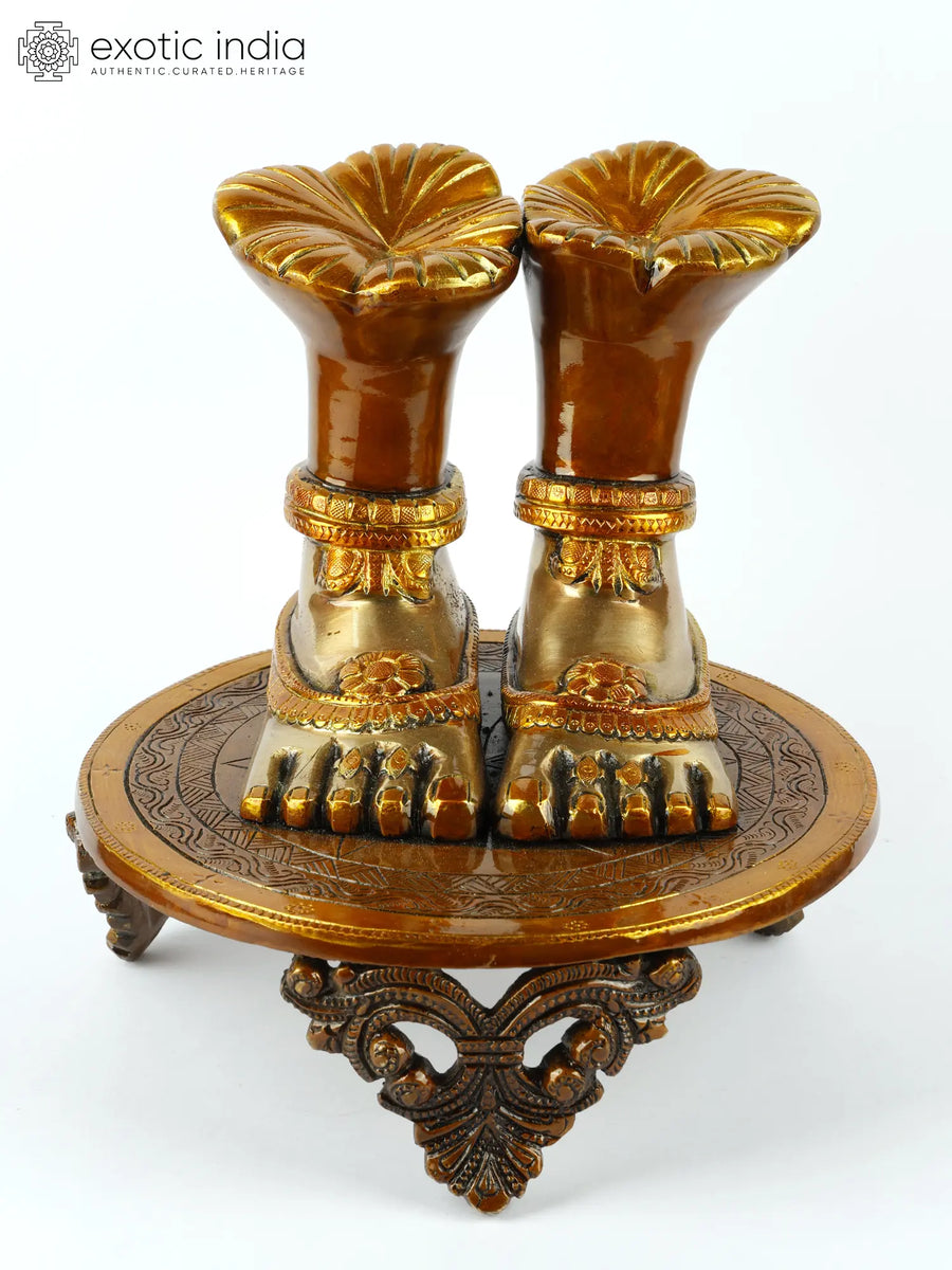 Brass Goddess Tara Lotus Feet Statue Handmade