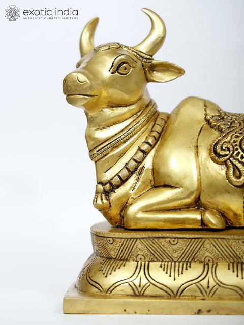 10" Nandi - Vahana of Lord Shiva | Brass Statue