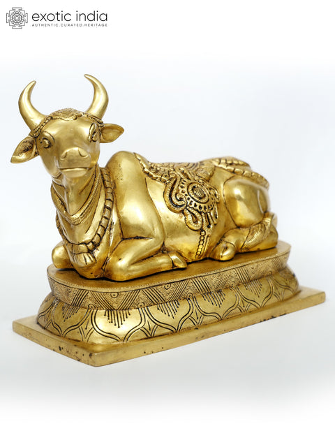 10" Nandi - Vahana of Lord Shiva | Brass Statue