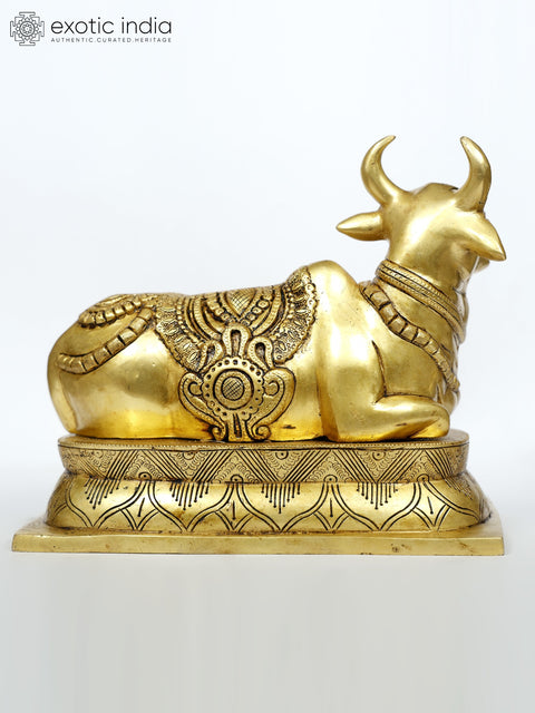10" Nandi - Vahana of Lord Shiva | Brass Statue