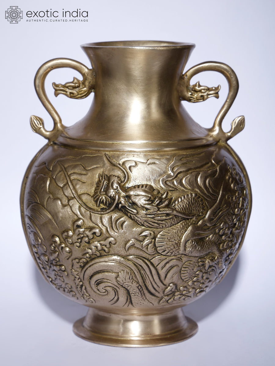 9" Designer Brass Pot for Home Decor