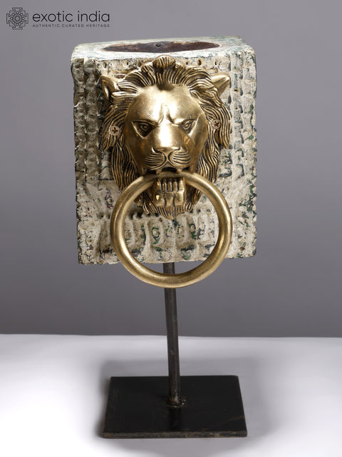 13" Lion Face Decorative Candle Holder | Housewarming Gift