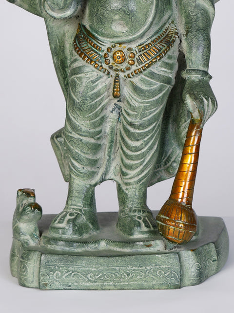 19" Standing Panchamukhi Lord Ganesha in Blessing Gesture | Brass Statue