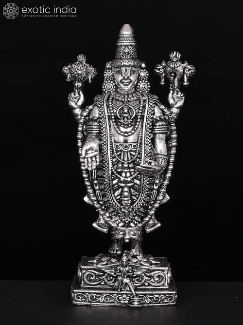 8" Handmade Lord Tirupati Balaji Brass Statue with Garuda