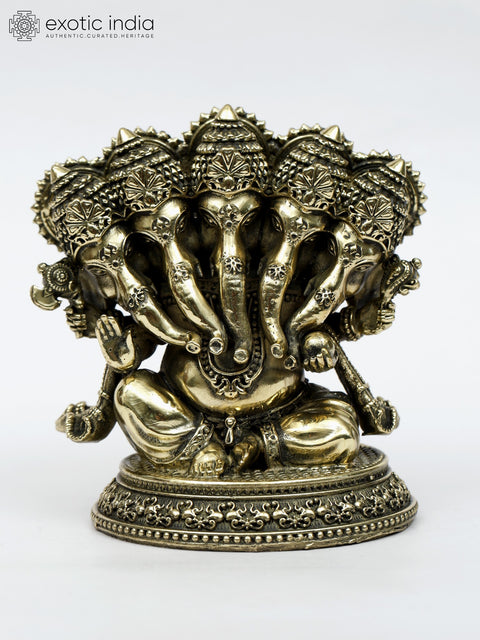 Pancha Mahabhutas Sprouting Into Life (A Most Beautiful Statue of Panchamukhi Ganesha)