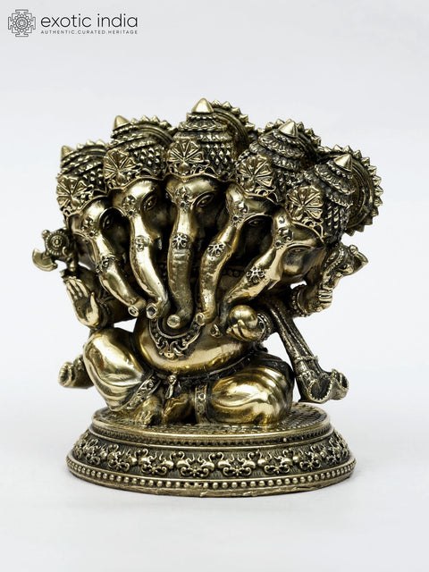 Pancha Mahabhutas Sprouting Into Life (A Most Beautiful Statue of Panchamukhi Ganesha)