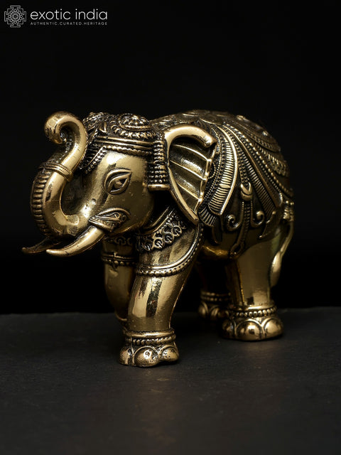Small Decorative Brass Elephant Statue