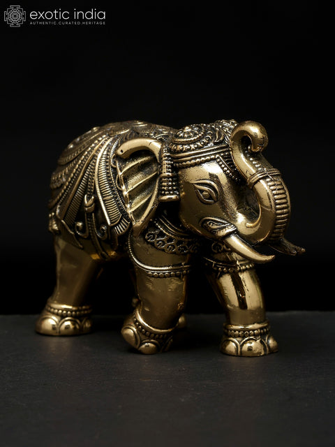 Small Decorative Brass Elephant Statue