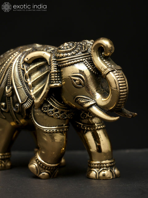 Small Decorative Brass Elephant Statue