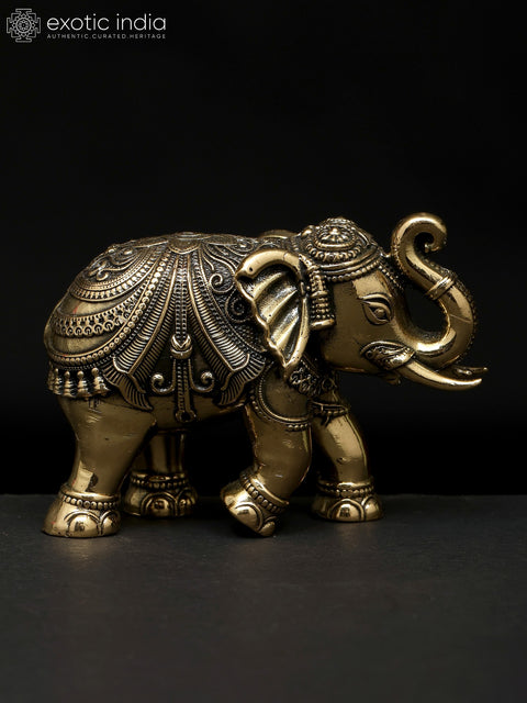 Small Decorative Brass Elephant Statue