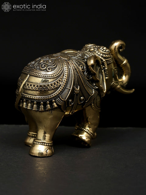 Small Decorative Brass Elephant Statue