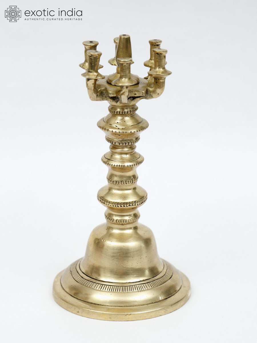 6" Designer Brass Agarbatti Stand for Home Pooja