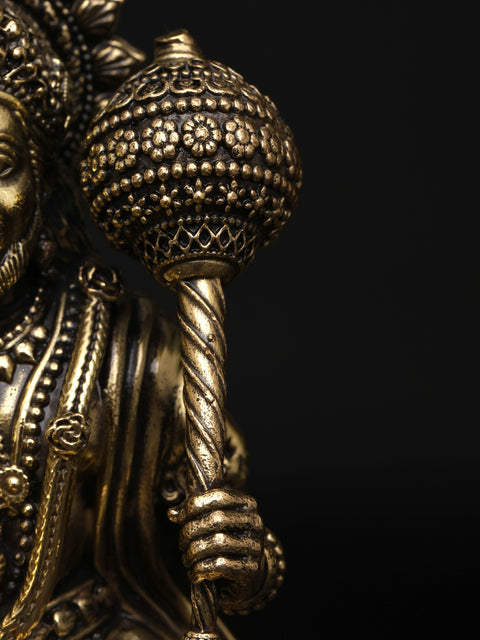 Superfine Sitting Lord Hanuman in Blessing Gesture | Brass Statue in Multiple Sizes