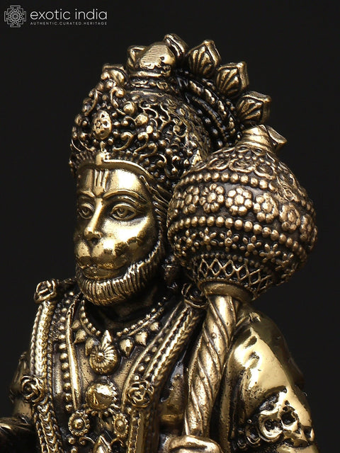 Superfine Sitting Lord Hanuman in Blessing Gesture | Brass Statue in Multiple Sizes