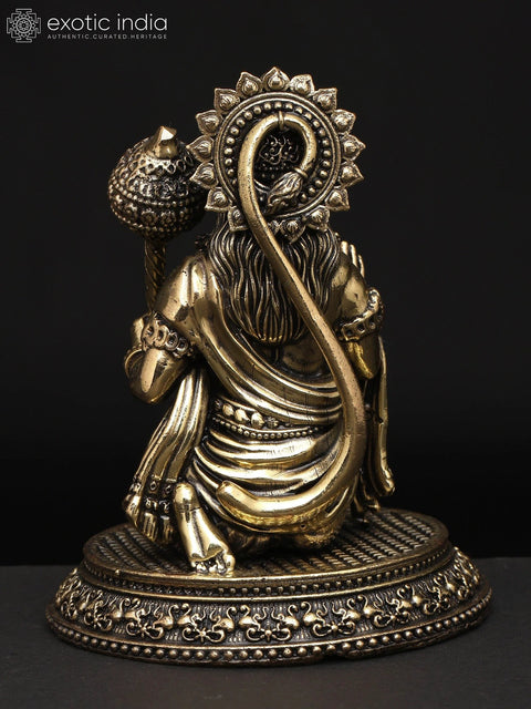 Superfine Sitting Lord Hanuman in Blessing Gesture | Brass Statue in Multiple Sizes