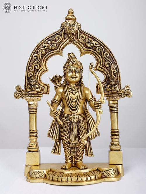 15" Standing Lord Rama Brass Statue for Home Pooja
