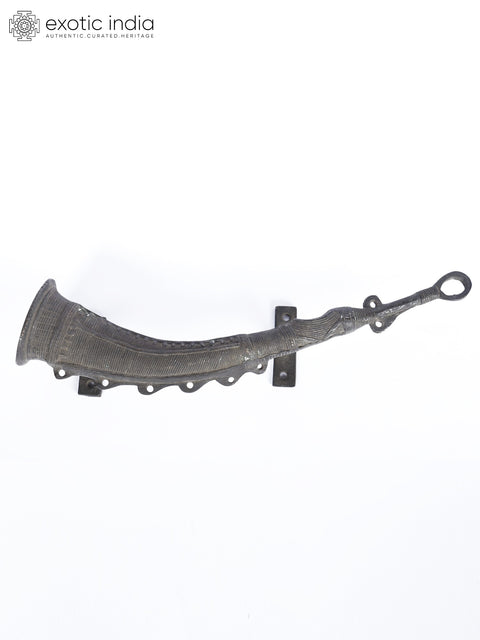 13" Trumpet (Turhi) Design Vintage Look Door Handle in Brass