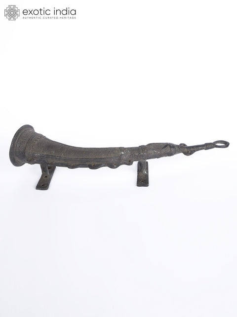 13" Trumpet (Turhi) Design Vintage Look Door Handle in Brass