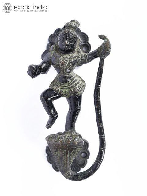 6" Kaliya Krishna Vintage Look Brass Door Handle