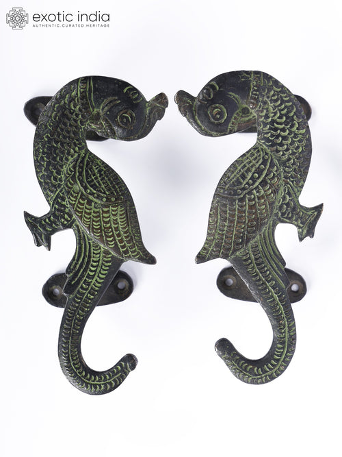 6" Brass Parrot Door Handles Pair Handmade Home Decor