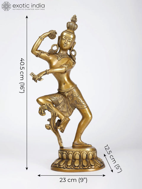 16" Dancing Lord Shiva Brass Statue