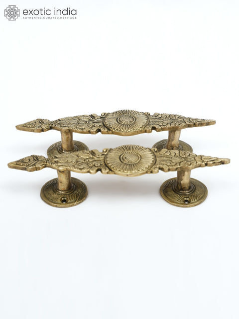 8" Pair of Designer Door Handles in Brass