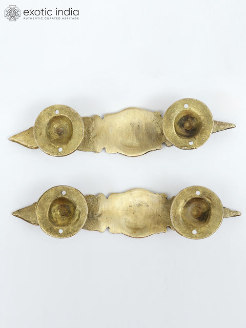 8" Pair of Designer Door Handles in Brass
