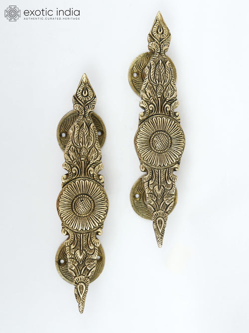 8" Pair of Handmade Brass Designer Door Handles