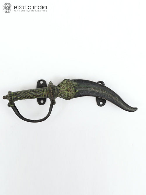 10" Kirtimukh Brass Door Handle with Dagger Design