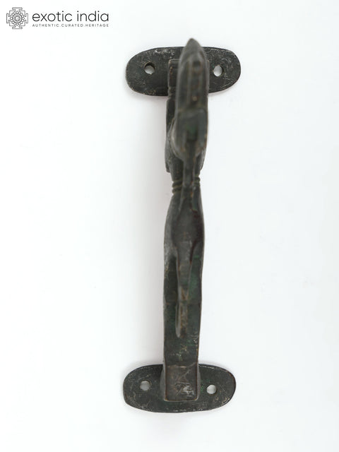 6" Stylized Horse Design Brass Door Handle