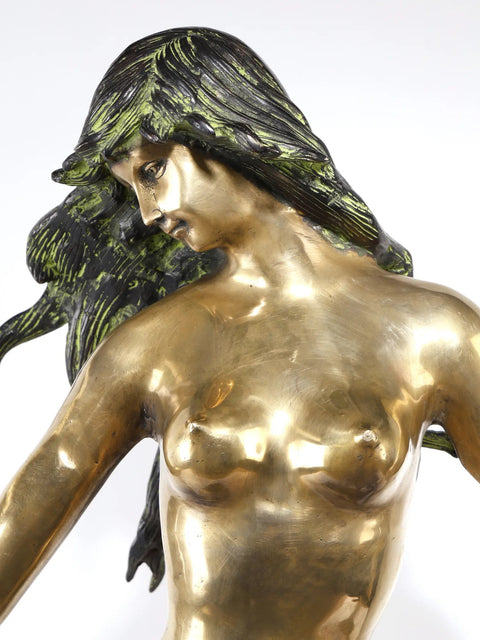 Beauty Ascending (Large Beautiful Mermaid Brass Statue)