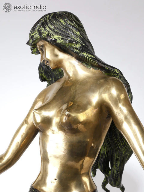 Beauty Ascending (Large Beautiful Mermaid Brass Statue)
