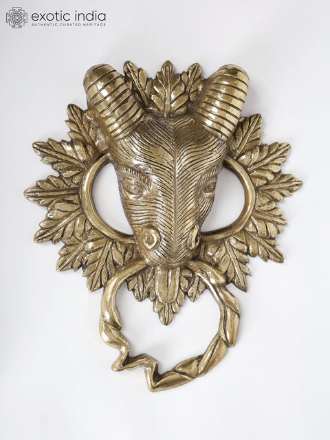 16" Deer Head Big Door Knocker in Brass | Wall Hanging