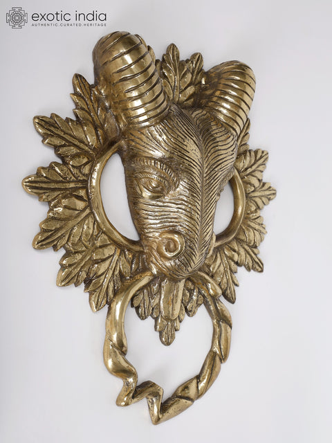 16" Deer Head Big Door Knocker in Brass | Wall Hanging